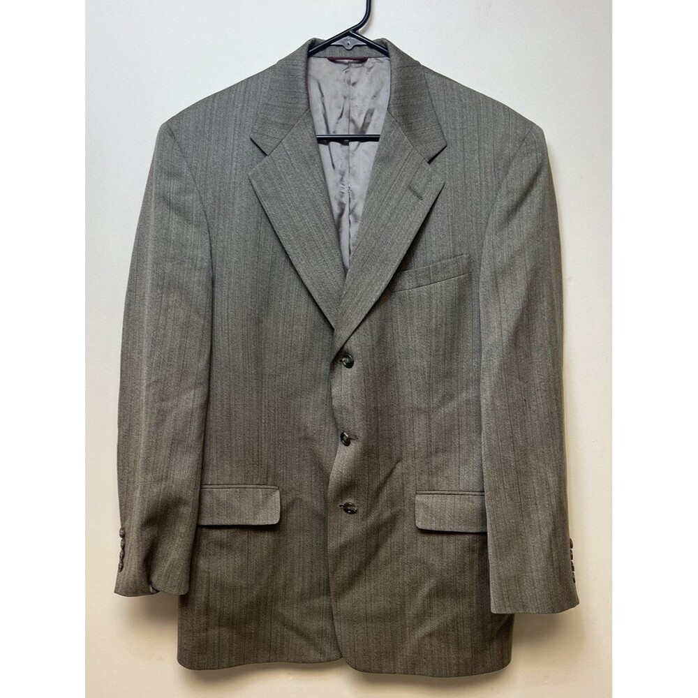 HART SCHAFFNER MARX WOOL SILK sport Coat GOLDEN BROWN Subtle Stripe 40L  Preppy